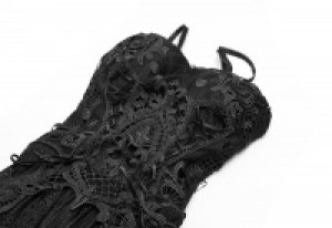  Gothic Long Lace Dress Punk Rave WQ-421LQF/BK -  