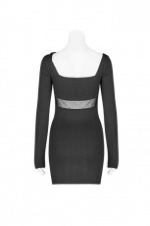  Punk PU Leather Loop Slimming Dress Punk Rave WQ-425LQF/BK -  