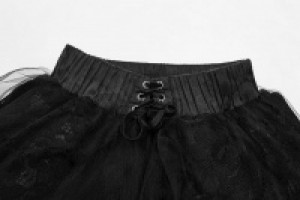  Gothic Long Tiered Skirt Punk Rave WQ-426BQF/BK -  