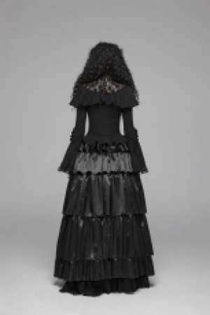  Gothic Layered Dress Punk Rave WQ-428BQF/BK -  