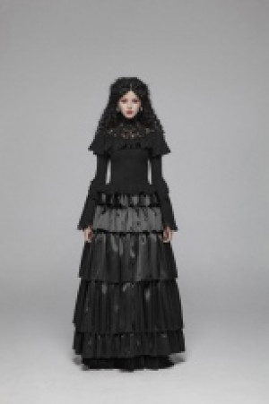  Gothic Layered Dress Punk Rave WQ-428BQF/BK -  