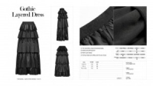  Gothic Layered Dress Punk Rave WQ-428BQF/BK -  