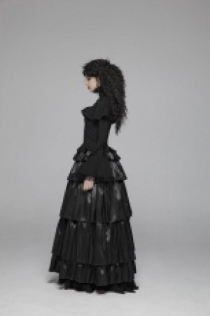  Gothic Layered Dress Punk Rave WQ-428BQF/BK -  