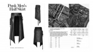  Punk Men's Half Skirt Punk Rave WQ-436BQM/BK -  