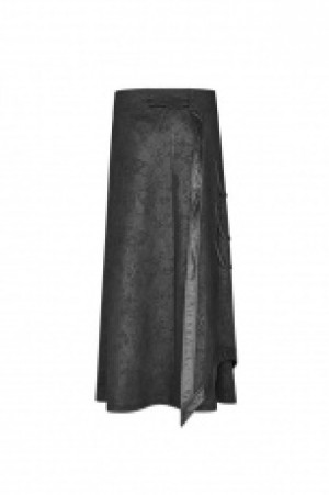  Gothic Floral Long Overskirt Punk Rave WQ-437BQM/BK -  
