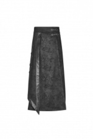  Gothic Floral Long Overskirt Punk Rave WQ-437BQM/BK -  