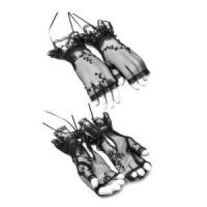  Gothic lace gloves Punk Rave WS-247SSF/BK -  