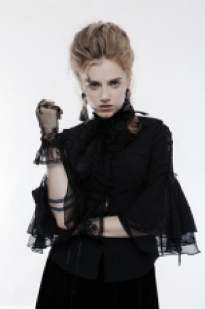  Gothic lace gloves Punk Rave WS-247SSF/BK -  