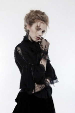  Gothic lace gloves Punk Rave WS-247SSF/BK -  
