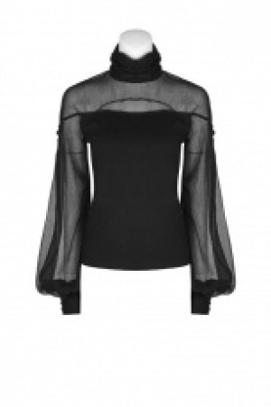  Gothic perspective lantern sleeve T-shirt Punk Rave WT-492TCF/BK -  