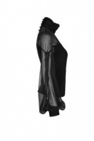  Gothic perspective lantern sleeve T-shirt Punk Rave WT-492TCF/BK -  