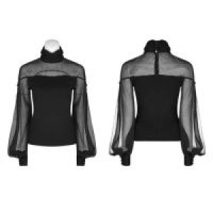  Gothic perspective lantern sleeve T-shirt Punk Rave WT-492TCF/BK -  