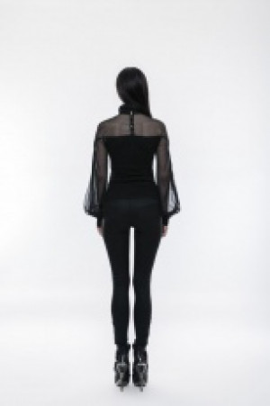  Gothic perspective lantern sleeve T-shirt Punk Rave WT-492TCF/BK -  