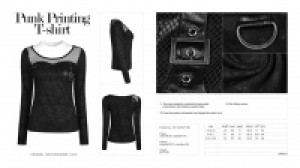  PUNK Printing T-shirt Punk Rave WT-494TCF/BK -  