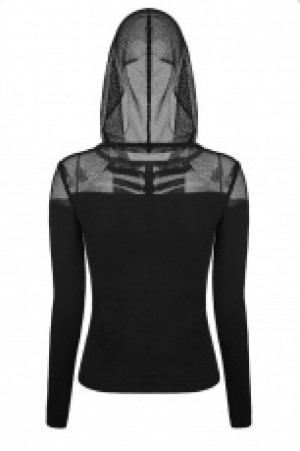  Punk Hooded Long Sleeve T-shirt Punk Rave WT-495TCF/BK -  
