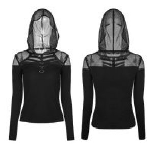  Punk Hooded Long Sleeve T-shirt Punk Rave WT-495TCF/BK -  