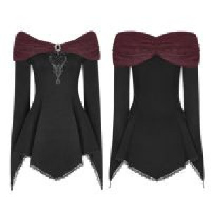  Gothic Gorgeous Long Sleeve T-shirt Punk Rave WT-520TCF/BK-RD -  