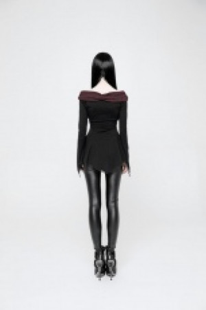  Gothic Gorgeous Long Sleeve T-shirt Punk Rave WT-520TCF/BK-RD -  