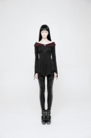  Gothic Gorgeous Long Sleeve T-shirt Punk Rave WT-520TCF/BK-RD -  