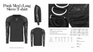  Punk Men's Long Sleeve T-shirt Punk Rave WT-524TCM/BK -  