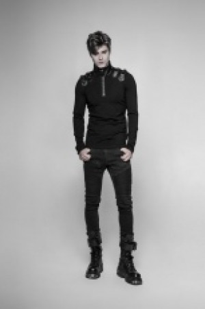  Uniform Long-sleeved T-shirt Punk Rave WT-525TCM/BK -  