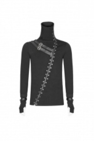  Punk Long Zipper Turtleneck T-shirt Punk Rave WT-527TCM/BK -  