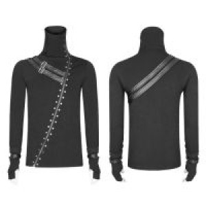  Punk Long Zipper Turtleneck T-shirt Punk Rave WT-527TCM/BK -  