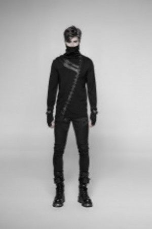  Punk Long Zipper Turtleneck T-shirt Punk Rave WT-527TCM/BK -  
