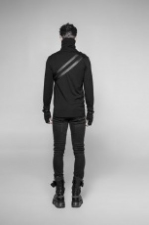  Punk Long Zipper Turtleneck T-shirt Punk Rave WT-527TCM/BK -  