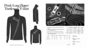  Punk Long Zipper Turtleneck T-shirt Punk Rave WT-527TCM/BK -  