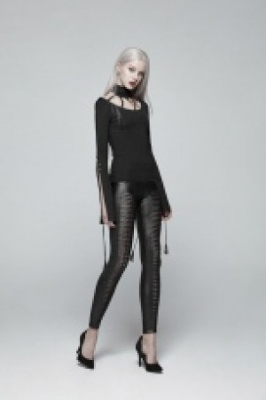  Goth Bat Messenger Knitted Long Sleeves T-shirt Punk Rave WT-537TCF/BK -  