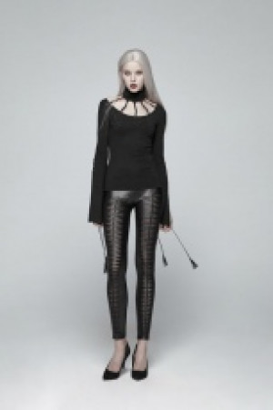  Goth Bat Messenger Knitted Long Sleeves T-shirt Punk Rave WT-537TCF/BK -  