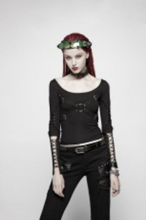 Punk Hollow-out Long Sleeve T-shirt Punk Rave WT-538TCF/BK -  