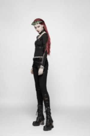  Punk Hollow-out Long Sleeve T-shirt Punk Rave WT-538TCF/BK -  