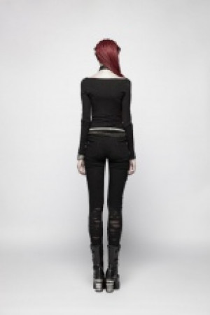  Punk Hollow-out Long Sleeve T-shirt Punk Rave WT-538TCF/BK -  