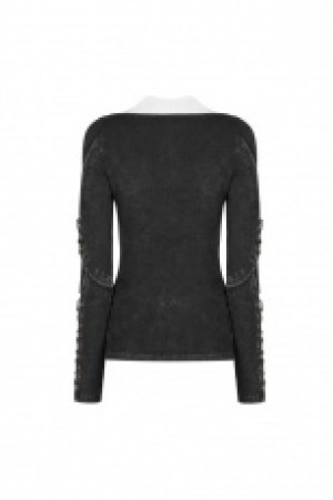  Punk Hollow-out Long Sleeve T-shirt Punk Rave WT-538TCF/BK-BR -  