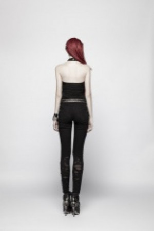  Punk Broken Hole Chain Knit Vest Punk Rave WT-541BXF/BK -  