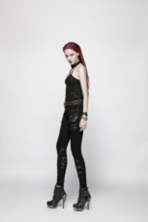 Punk Broken Hole Chain Knit Vest Punk Rave WT-541BXF/BK -  