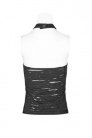  Punk Broken Hole Chain Knit Vest Punk Rave WT-541BXF/BK -  