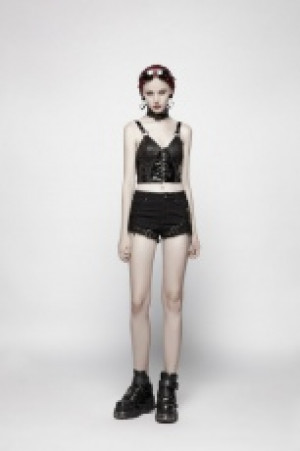  Punk Strap Short Vest Punk Rave WT-542BXF/BK -  