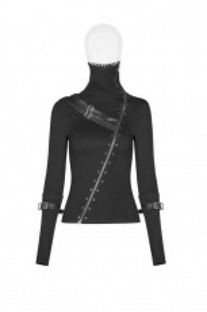  Punk Turtleneck Metal T-shirt Punk Rave WT-543TCF/BK -  