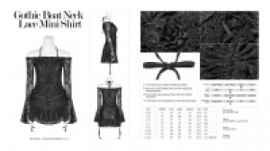  Gothic Boat Neck Lace Mini Shirt Punk Rave WT-552TCF/BK -  