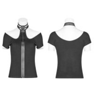  Punk Military Short Sleeve Knitted T-shirt Punk Rave WT-553TDF/BK -  