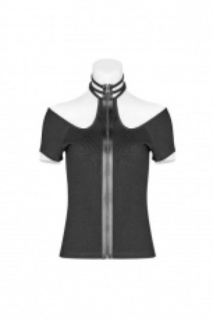  Punk Military Short Sleeve Knitted T-shirt Punk Rave WT-553TDF/BK -  