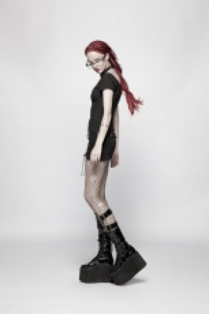  Punk Military Short Sleeve Knitted T-shirt Punk Rave WT-553TDF/BK -  