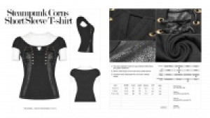  Steampunk Corns Short Sleeve T-shirt Punk Rave WT-555TDF/BK -  
