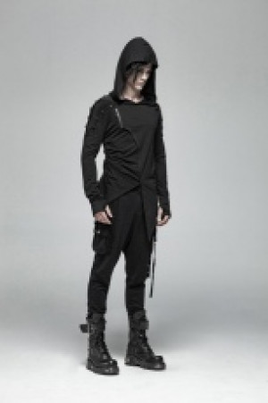  Punk Hooded Thin Sweatshirt Punk Rave WT-562WYM/BK -  