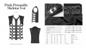  Punk Personality Skeleton Vest Punk Rave WT-565MJM/BK -  