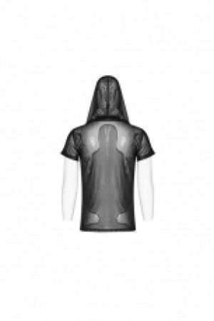  Punk Perspective Hooded T-shirt Punk Rave WT-566TDM/BK -  