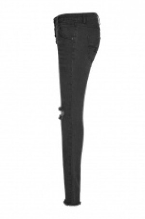 PUNK daily choker front broken holes super slim trousers Punk Rave OPK-132NCF/BK -  